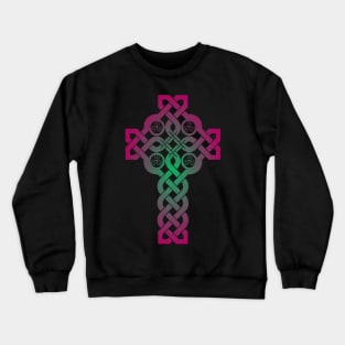 Celtic Cross With Weaving and Triskeles Crewneck Sweatshirt